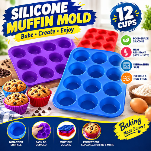 Silicone muffin cupcake - silicone, 12